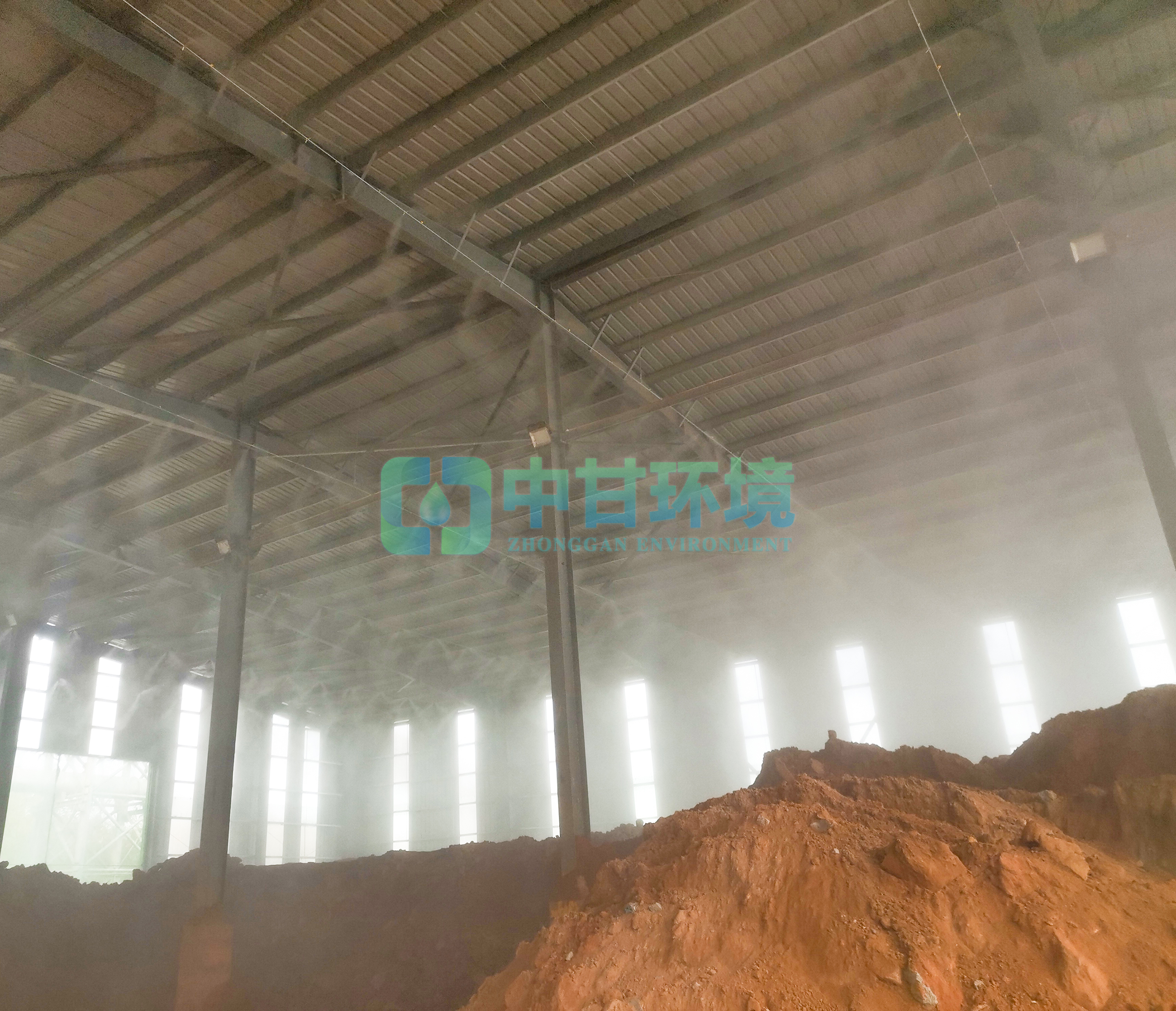 四川中甘环境厂房降尘雾化装置，喷雾降尘系统图片