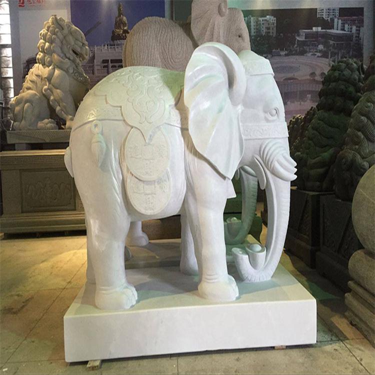 雅安市汉白玉精雕小象厂家四川汉白玉精雕小象 天然石材