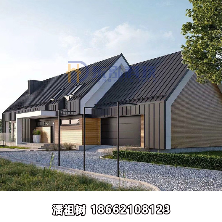 1.0mm厚25型铝镁锰板 pvdf氟碳涂层铝镁锰屋面板 别墅自建房金属屋面板图片