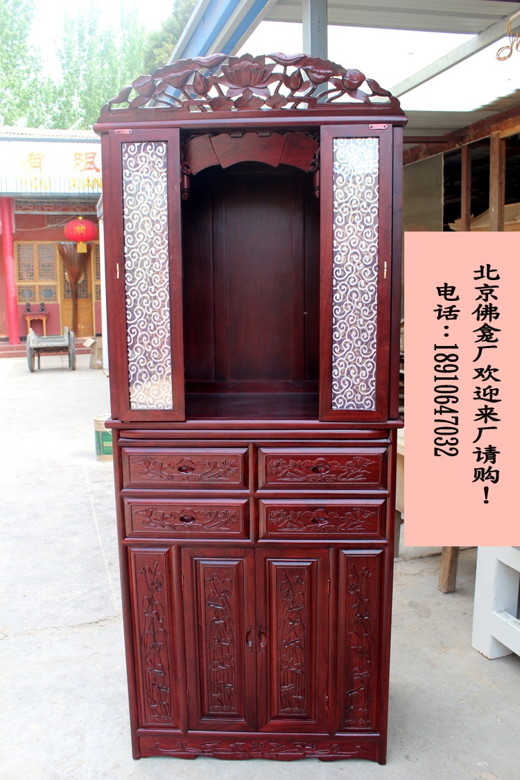 北京 香樟木带门佛龛立柜 佛龛定做 实木佛龛佛柜 家用佛柜 佛龛厂家图片