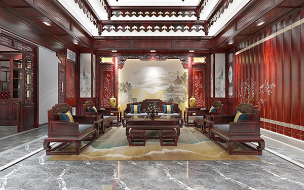 中式古典风格豪宅装修设计别墅图片