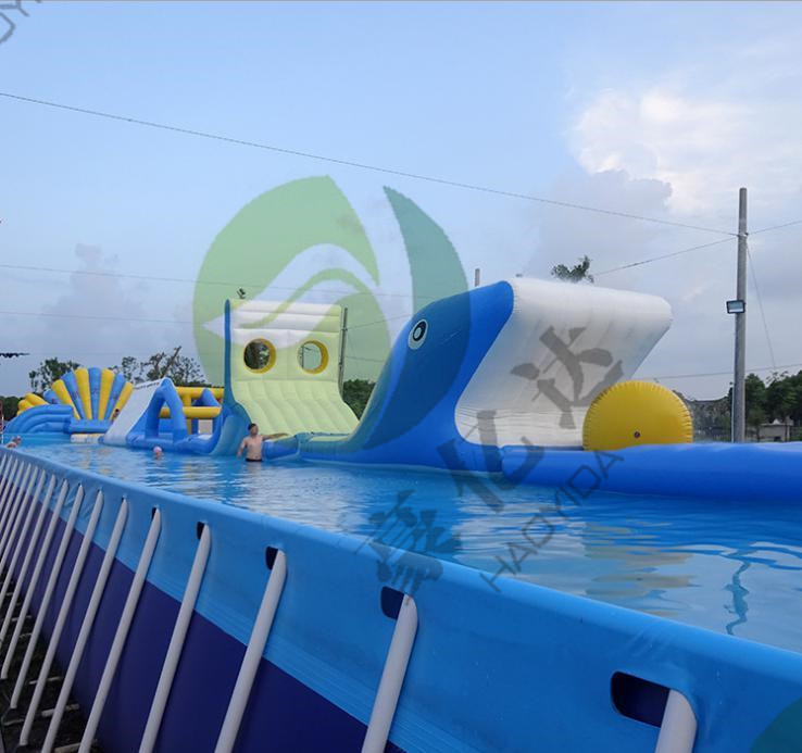 郑州市支架水池图片厂家支架水池图片移动支架游泳池水上乐园