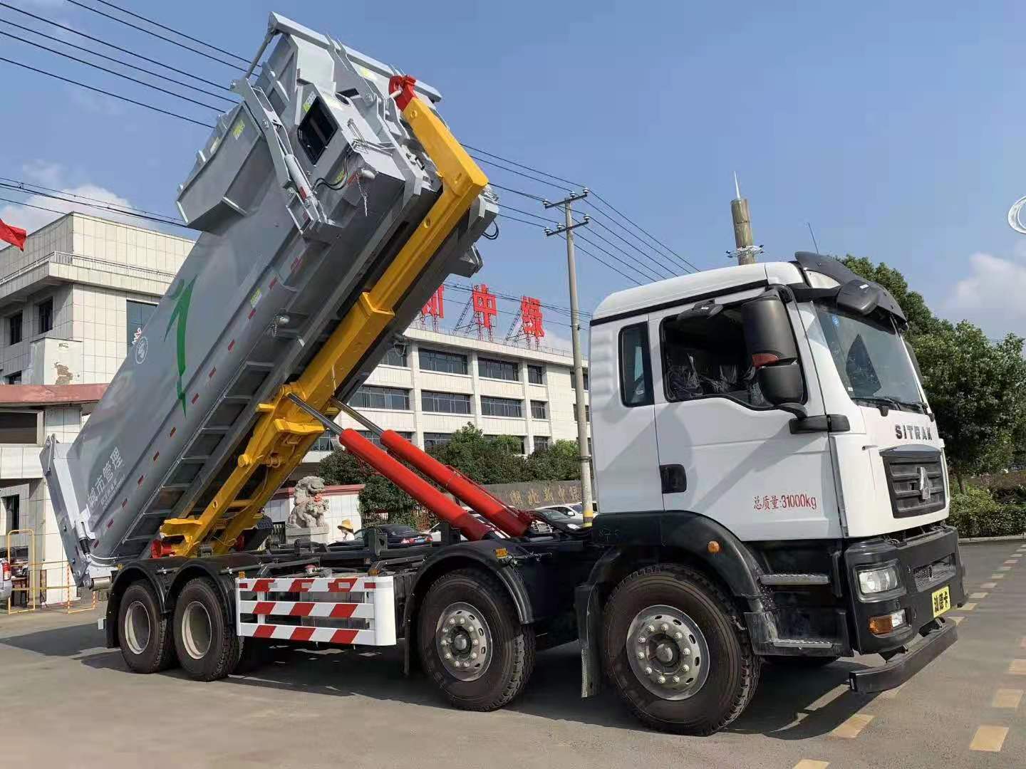 大型 31吨勾臂垃圾车单臂吊车生产厂家图片
