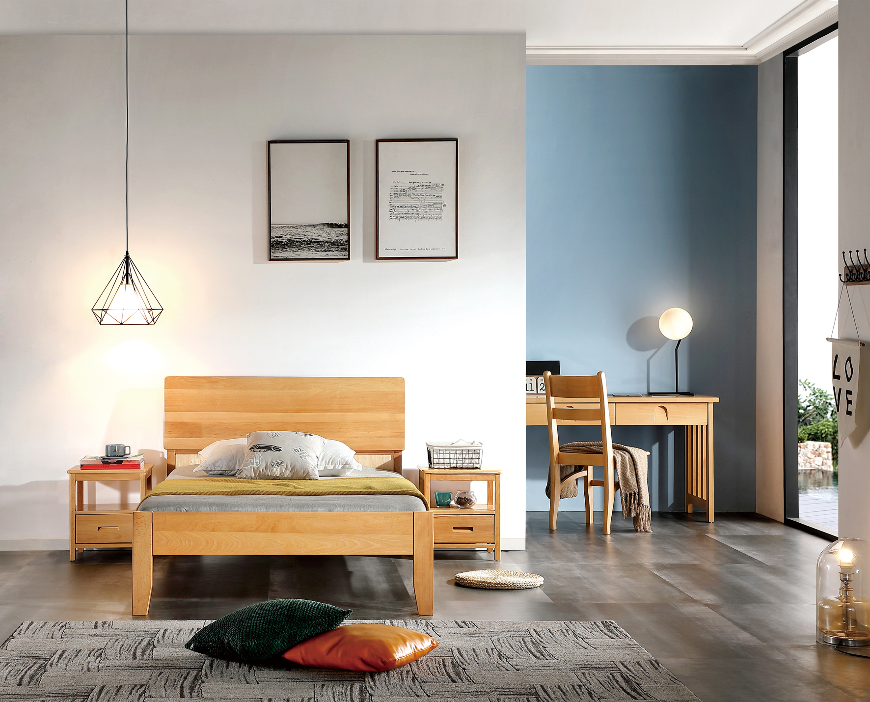 现代简约实木家具331#床工厂直销 厂家可定制实木床 欢迎来电