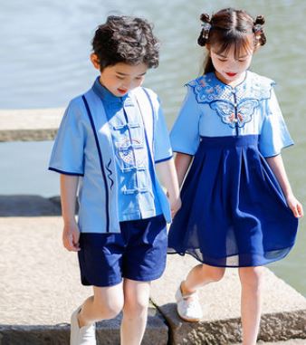 幼儿园园服订制国学风夏季款 儿童班班服中国风图片