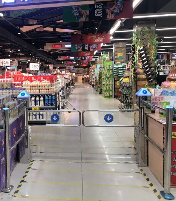 北京三佳拓联超市雷达进出口器 超市红外自动感应门 红外自动感应超市进出口器图片