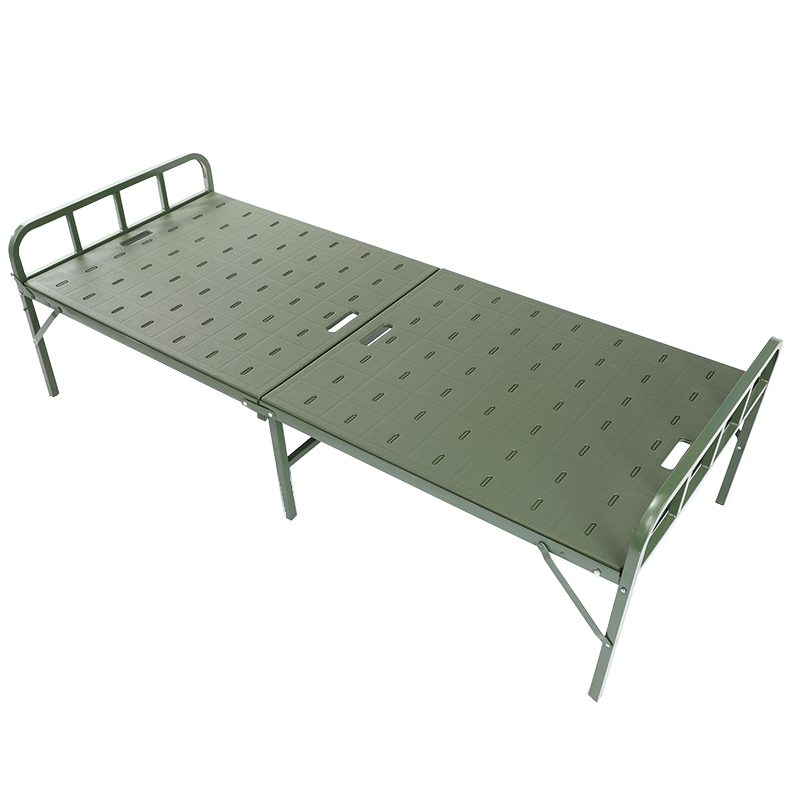 钢塑两折床 便携式折叠行军床 户外折叠床 两折床四折床