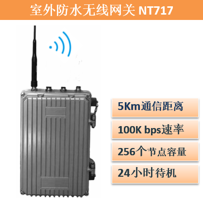 5公里室外防水无线网关、433M/470M无线通信、室外防水无线网关NT717