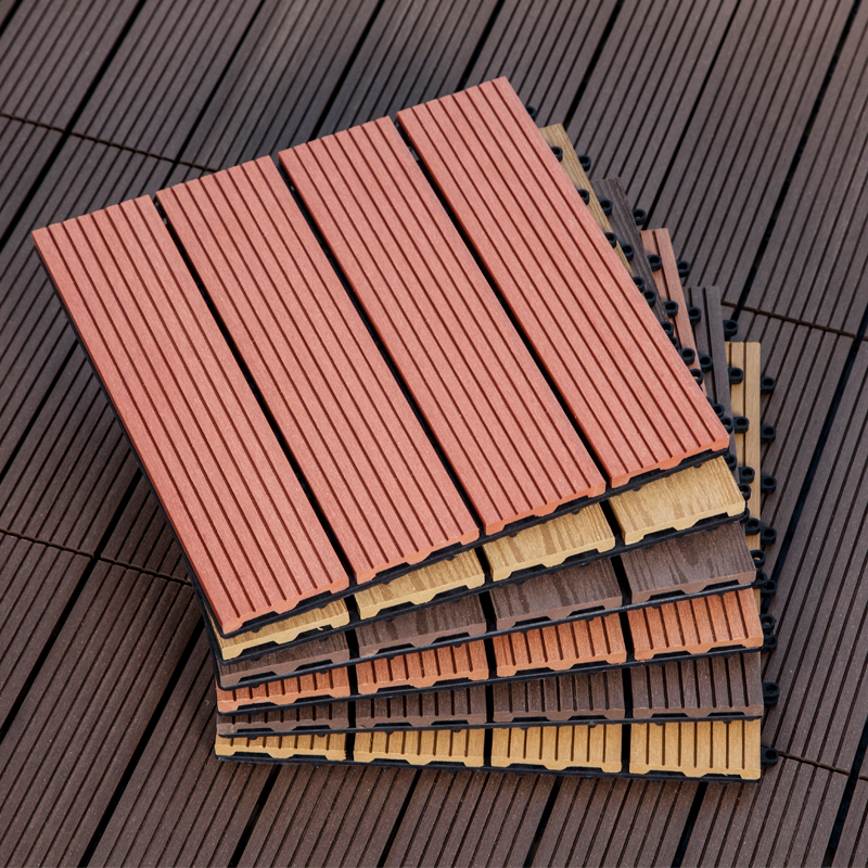 户外塑木地板 别墅防腐木地板 阳台花园木地板 户外塑木地板 拼接地板图片