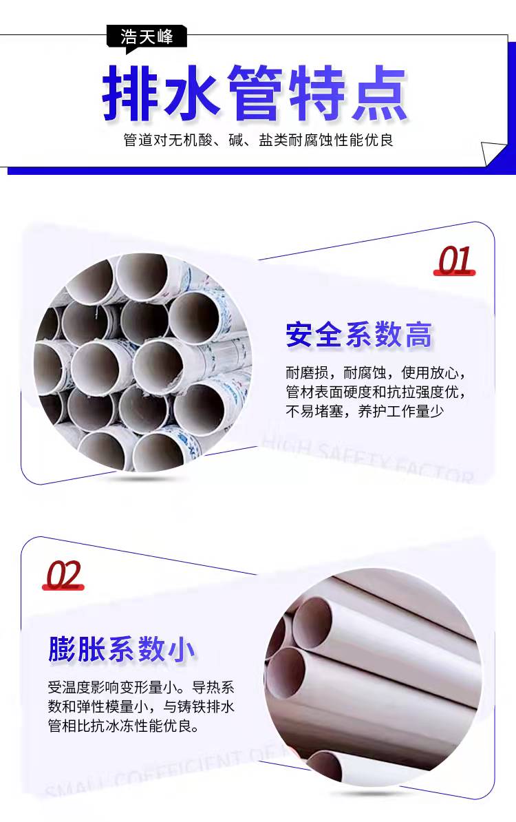 深圳110PVC排水管，PVC排水管定做，PVC排水管厂家（广西浩天峰科技有限公司）