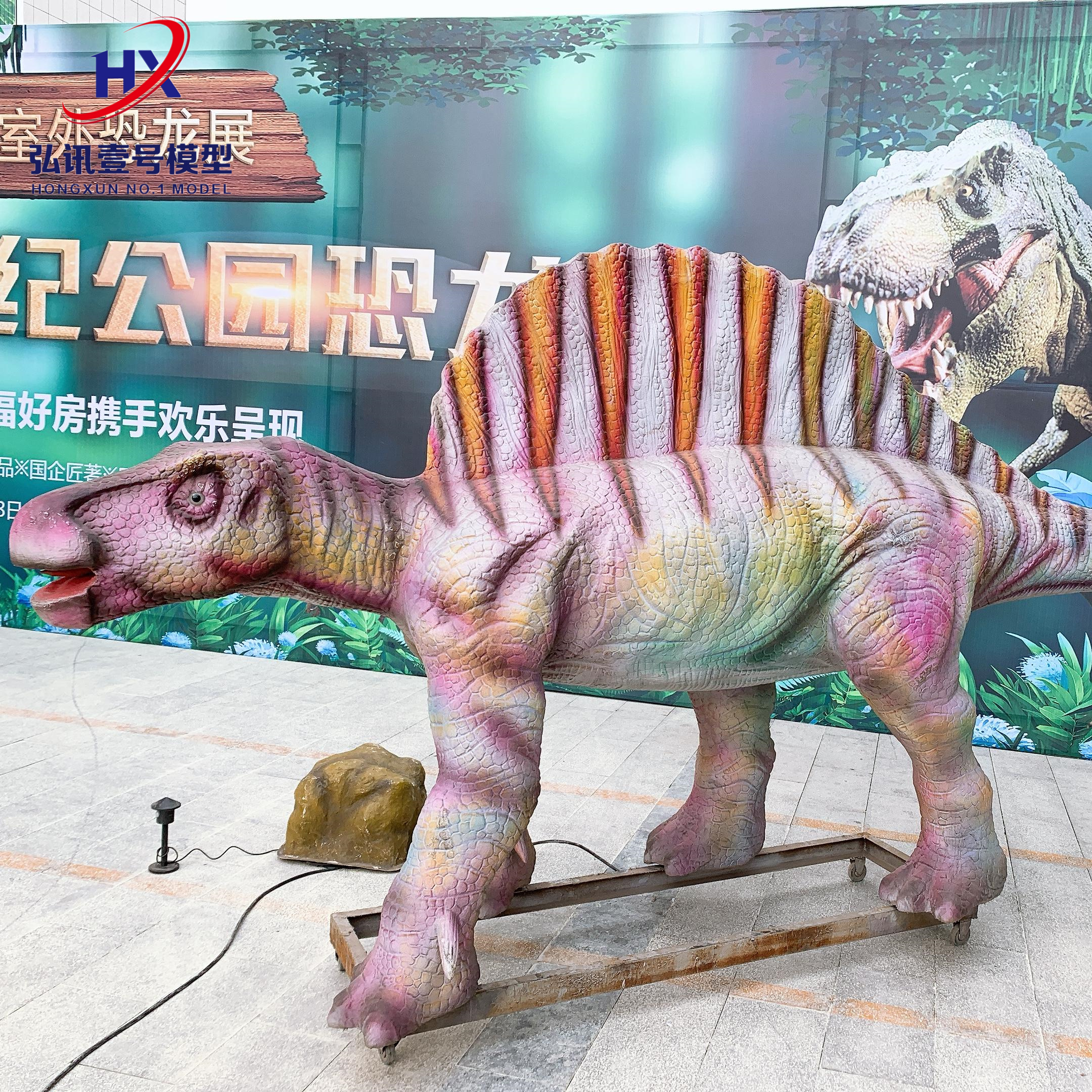 定制景区互动展览大型恐龙模型公园会动的恐龙摆件提供设计 仿真恐龙厂家图片