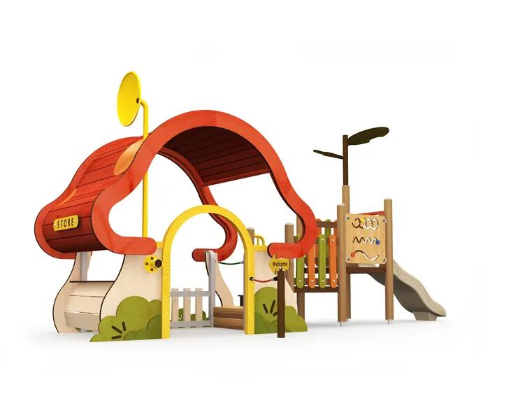湖南景区儿童乐园木质滑滑梯定制户外游乐场大型非标儿童游乐设备图片