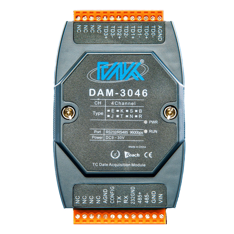 RS485热电偶数据采集模块热电偶温度模块DAM-3046