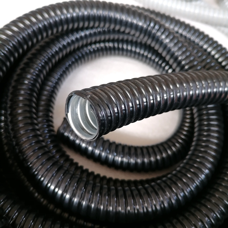 镀锌包塑金属软管 电缆保护蛇皮管 黑色包塑绝缘软管图片
