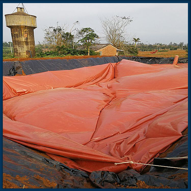 红泥发酵袋 厌氧反应池 猪粪过滤池 大型PVC软体红泥储气袋图片