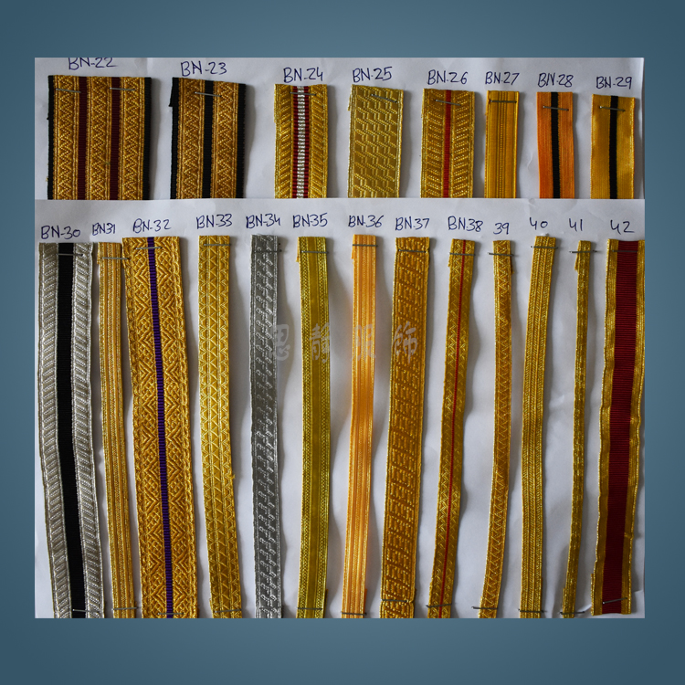 飞行员服装辅料印度丝织带服装袖口织带金属丝织带图片