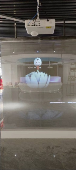 展会布置 临洮县德顺蔬菜种植全息投影介绍+虚拟二次元迎宾图片