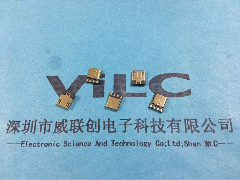 深圳市三星11P带板MICRO公头厂家三星11P带板MICRO公头 白胶、黑胶 焊线式MICRO连接器