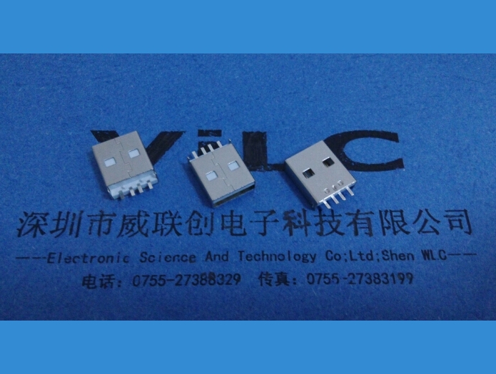 AM 180度焊线式USB公头AM 180度焊线式USB公头 镀全金USB外壳 数据线插头