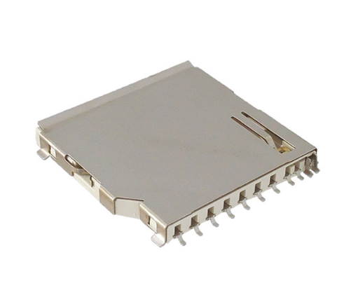 SD卡座 长体二合一SD卡槽+MMC卡座 带检测脚11P 铜壳电子卡座连接器