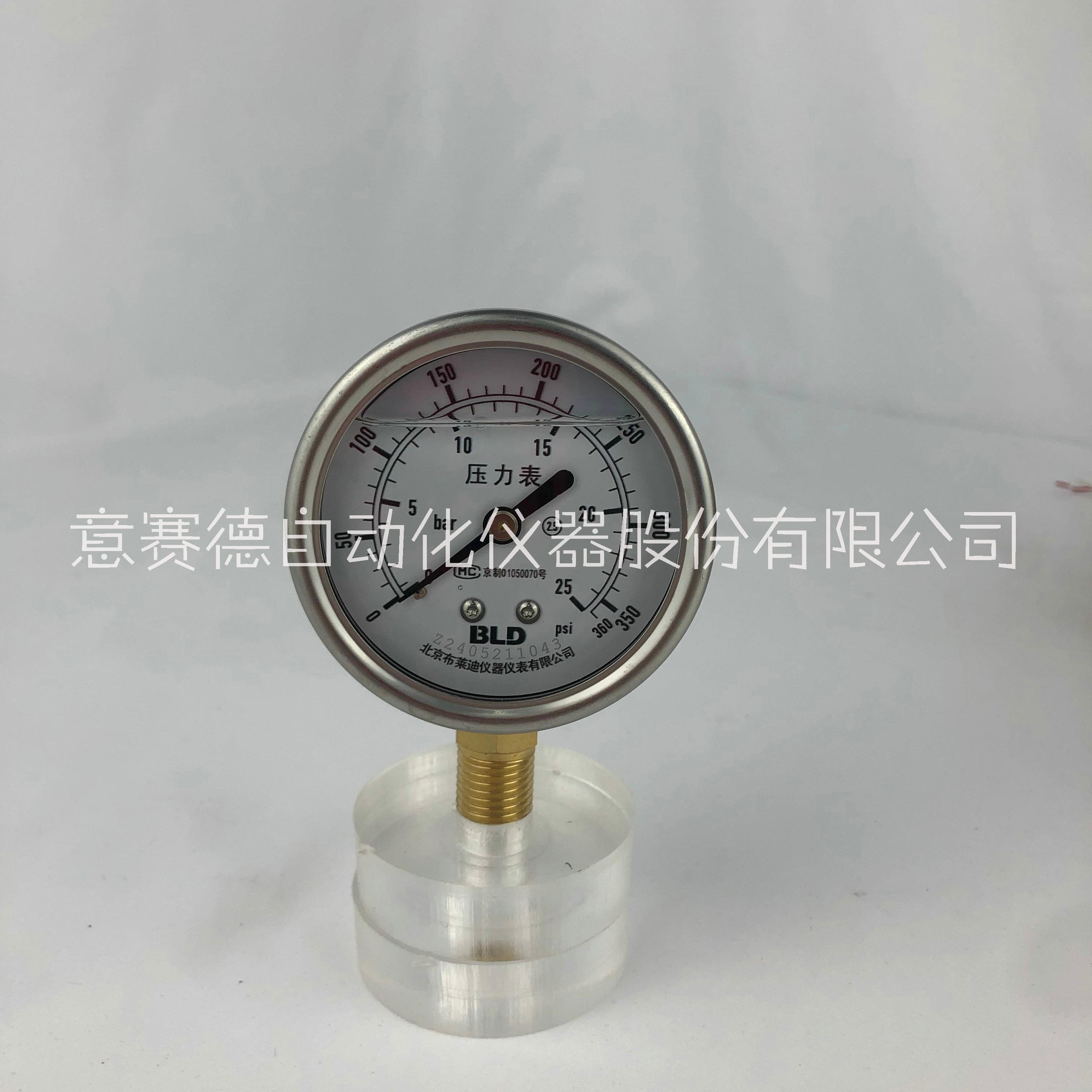 北京布莱迪BLD一般不锈钢耐震压力表YTN-63.AO铜合金库存现货图片